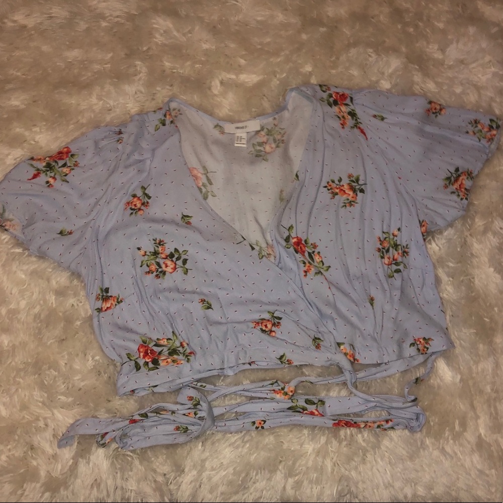Forever 21 Surplice Floral Blouse
